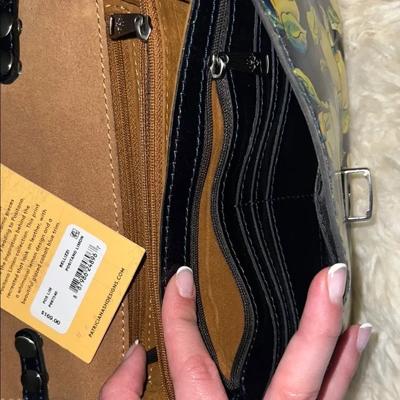 Patricia Nash Black and Yellow Lemon Crossbody Bag - Picture 6 of 10